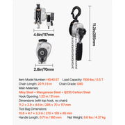 Charger l'image dans la visionneuse de galerie, Amocart 0.25/0.5T Manual Lever Chain Hoist Come Along 5/10/20ft Lift Height with Dual Pawl Brake &amp; Hooks for Warehouse Garage
