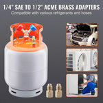 Amocart Refrigerant Recovery Tank 50 LBS Capacity 400 psi Portable Cylinder Tank with Y-Valve for Liquid/Vapor, for R22/R134A