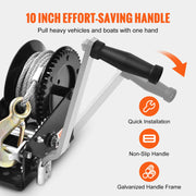 Load image into Gallery viewer, Hand Winch Heavy Duty Rope Crank with 33 ft Steel Wire Cable and Two-Way Ratchet for Trailer Boat or ATV Towing
