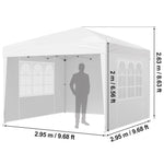 SucceBuy Pop Up Canopy 10x10FT Instant Canopy Portable Gazebo with 3 Sidewalls&2 Ventilated Windows Height Adjustable for Events