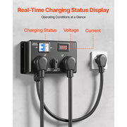 Load image into Gallery viewer, Amocart Manual EV Charging Switch for Dryer &amp; EV 24A Max 240V with Circuit Breaker Real-Time Display Hand-Operated Selector ETL
