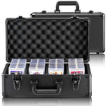 Amocart Graded Card Storage Box 4 Slots or 5Slots with Key Lock or Coded Lock Foam Dividers for 96/108/120/162 PSA Graded Cards