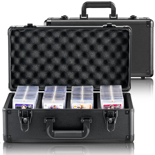 SucceBuy Graded Card Storage Box 4 Slots or 5Slots with Key Lock or Coded Lock Foam Dividers for 96/108/120/162 PSA Graded Cards