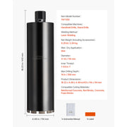 Charger l'image dans la visionneuse de galerie, Amocart Core Drill Bit Internal Thread Diamond Dry Coring Bit w 3 Adapters Pilot Drill and Hex Wrench for Concrete Red Bricks
