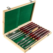 Charger l'image dans la visionneuse de galerie, Amocart 8PCS+1 Free HSS Lathe Chisel Set for Wood Turning Root Furniture Carving Knife 6.89" Blade 16.14" Chisel With Tool Box
