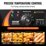 Amocart 12L Electric Deep Fryer w/Dual Removable Tanks Commercial Countertop  Fryer for Chicken French Fries Frying Chips