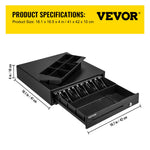 Amocart Cash Register Drawer 16" 12 V for POS System Tray Removable Coin Compartment & 2 Keys Included RJ11/RJ12 Cable Drawer