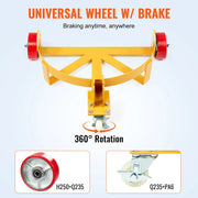 Charger l'image dans la visionneuse de galerie, Amocart 55Gal 1200Lbs Oil Drum Trolley Heavy Duty Removable Hydraulic Block Auxiliary Handcart with Wheels for Warehouse Winery
