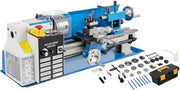 Charger l'image dans la visionneuse de galerie, Amocart Mini Metal Lathe Machine 7"x14" 550W 180x350mm Variable Speed + 3 Jaw Chuck for Metalworking Turning Drilling Threading
