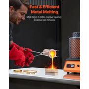 Bild in Galerie-Viewer laden, Amocart Electric Melting Furnace Electric Metal Smelter Foundry Metal Smelting Machine Ceramic Crucible Gold Smelting Kit
