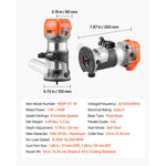SucceBuy Wood Router 1HP 710W Variable Speed Palm Router Tool with Soft Start Fixed Base &1/4-Inch Collet for Woodworking Corded
