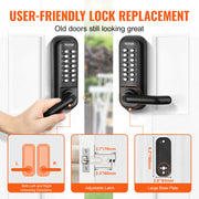 Bild in Galerie-Viewer laden, Amocart Mechanical Keyless Entry Door Lock Single/Double -Sided 14 Digit Keypad and Handle Embedded
