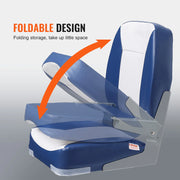 Bild in Galerie-Viewer laden, Amocart Boat Seat 18.9" Low Back Boat SeatFolding Boat Chair with Thickened Sponge Padding &amp; Hinge Fold-Down Boat Captain Chair
