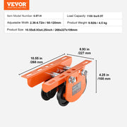Load image into Gallery viewer, Amocart Electric Hoist Manual Trolley 2200 lbs/1T Capacity for PA200 PA250 PA300 PA400 PA500 Push Beam Trolley with Dual Wheels
