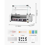 Amocart 5 7 11 Rollers Hot Dog Roller Stainless Steel Sausage Grill Cooker Commercial Hot Dog Machine with Dual Temp Control