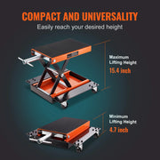 Charger l'image dans la visionneuse de galerie, Amocart Motorcycle Lift 1100 LBS Motorcycle Lift Scissor Lift Jack with Dolly&amp;Hand Crank Center Hoist Crank Stand for Motorbike
