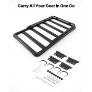 Charger l'image dans la visionneuse de galerie, Amocart 64 x 39 x 4.53 in Roof Rack Cargo Basket with Extension 200 lbs Capacity Universal Fit for SUVs Trucks Vehicles Pickups
