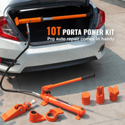Bild in Galerie-Viewer laden, Amocart 10/12T Porta Power Kit Portable Hydraulic Jack with 4.6 ft/1.4 m Oil Hose Auto Body Frame Repair Kit with Storage Case
