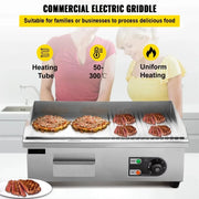 Charger l'image dans la visionneuse de galerie, Amocart 14"-22" Electric Countertop Griddle Teppanyaki Grill 1600W/3200W Stainless Steel Flat Top Grills For Pancake Chicken
