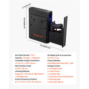 Charger l'image dans la visionneuse de galerie, Amocart Gun Safe Slider Handgun Safe Fingerprint/Password/Key 3-Way Quick Access Case Box with LED for Nightstand Bedside Desk

