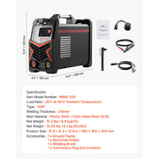 Charger l'image dans la visionneuse de galerie, Amocart TIG Welder 205A 2in1 Welding Machine Lift TIG/MMA Stick Electric Welder Machine with IGBT Inverter Hot Start Arc Force
