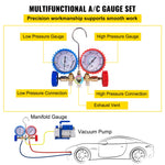 SucceBuy 3CFM 1/4HP Single Stage Air Vacuum Pump HVAC R134a R12 R22 R410a A/C Refrigeration Kit AC Manifold Gauge R134 Can Tap