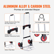 Charger l'image dans la visionneuse de galerie, Amocart 176 lbs Folding Hand Truck Dolly Aluminum Stair Climbing Cart with Telescoping Handle Luggage Trolley for Home Shopping
