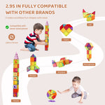Amocart 121PCS Magnetic Building Blocks Set Construction Puzzle Magnetic Sheet Tiles Boys Girls Children Montessori Toys Gifts