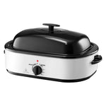Amocart Electric Roaster Oven 24 QT Turkey Roaster Oven with Self-Basting Lid 1450W Roaster Oven Defrost&Warm Function black