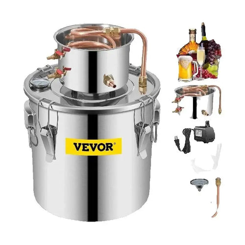 SucceBuy Moonshine Distiller Alcohol Still 12/19/30L DIY Home Wine Brandy Whiskey Distillery Kit Essential Oil Brewing Equipment