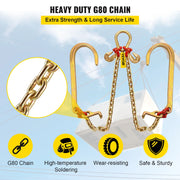 Bild in Galerie-Viewer laden, Amocart 5/16"×2' G80 V-Chain Bridle with 2 Legs &amp; 15" J Hooks &amp; T Hooks Industrial Grade Components Adjustable Chain Design
