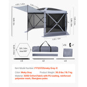 Charger l'image dans la visionneuse de galerie, Amocart Pop up Gazebo Screen Tent Camping Canopy Tent w/ Removable Top&amp;Carry Bag Quick-Set&amp;Bite-Proof Screen House Sun Shelter
