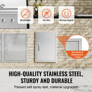 Charger l'image dans la visionneuse de galerie, Amocart BBQ Access Door Stainless Steel Flush Mount Door Wall Vertical Door w/ Recessed Handle Grilling Station Outside Cabinet
