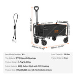 Amocart Collapsible Folding Wagon Beach Wagon Cart with All-Terrain Wheels Drink Holder Sport Wagon for Camping Shopping Garden