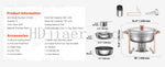 Amocart 4 Pack Chafing Dish Buffet Set Stainless Steel Chafer w/4 Full Size Pan Round Catering Warmer Server for Party Banquets