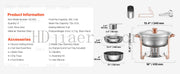 Charger l'image dans la visionneuse de galerie, SucceBuy 4 Pack Chafing Dish Buffet Set Stainless Steel Chafer w/4 Full Size Pan Round Catering Warmer Server for Party Banquets
