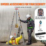 Amocart 1800/2600 lbs Confined Space Tripod Kit Winch Confined Space Rescue Tripod Fall Protection For  Confined Spaces