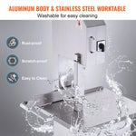 SucceBuy Commercial Electric Meat Bandsaw Stainless Steel Vertical Bone Sawing Frozen Meat Cutter with 6 Blades for Pork Beef