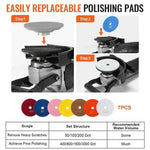 Amocart Wet Polisher 800W Concrete Grinder W/ 6 Variable Speed and 7 Polishing Kits Wet Grinder Machine for Polishing Grinding