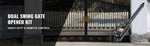 Amocart Dual Swing Gate Opener Kit 2PCS Heavy Duty Automatic Gate Opener Up to 660lbs 18ft Long Gate Automatic Gate Opener Kit