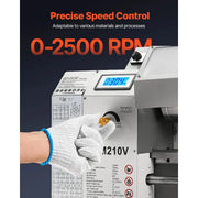 Charger l'image dans la visionneuse de galerie, Amocart 8x16in 550W Benchtop Lathe Machine Variable Speed &amp; 0.0003in Spindle Accuracy Metal Gear for Processing Precision Parts
