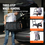 Amocart 300 lbs Folding Hand Truck Aluminum Lightweight Platform Cart Portable Telescopic Utility Dolly for Moving Shopping