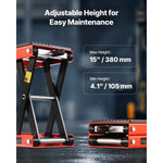 Amocart 1200lbs Motorcycle Lift Wide Deck Motorcycle Scissor Jack Heavy Duty Steel Bike Repair Center Stand for ATV, Dirt Bikes