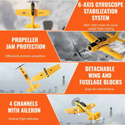 Charger l'image dans la visionneuse de galerie, SucceBuy RC Plane 2.4G 4CH Remote Control Airplane with 6-Axis Gyro Stabilizer Aircraft Toy RC Glider for Kids Beginners Gifts
