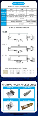 YU800-3 set 19 language 3 Axis DRO  Display And 3 Pieces 5U Linear Glass Scale Encoder 50-1000mm Boring Machines Milling