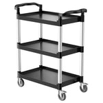 Amocart 3-Tier 300/500Lbs Rolling Utility Cart Storage Rack with Swivel Wheels Food Service Trolley for Office Kitchen Bathroom