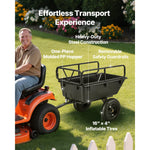 SucceBuy Garden Utility Trailer 10 Cu. Ft 500lbs ATV UTV Hauling Trailer Tow Behind Poly Dump Cart with 16" Tires for Lawn Mower