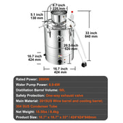 Charger l'image dans la visionneuse de galerie, Amocart 30/50L Stainless Steel Alcohol Distiller Alcohol Still Essential Oil Brewing DIY Whisky Wine Brandy Distillery Home Use

