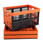 Amocart 45L 3/6 Pack Plastic Collapsible Storage Basket Folding Bins with Handles Stackable Containers for Clothes Grocery Toys