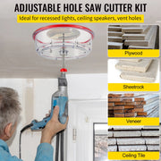 Charger l'image dans la visionneuse de galerie, Amocart Adjustable Steel Hole Saw Cutter Kit 40-200mm w/ Shield Hole Cutter Drill Bit DIY Tool Sheetrock Veneer Slate

